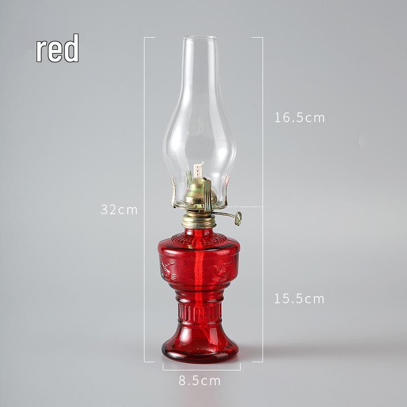 Винтажный стеклянный керосиновый походный фонарь - Вечно горящая декоративная атмосферостойкая лампа.