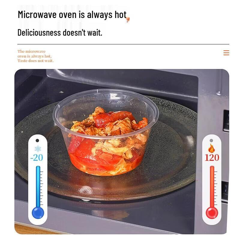 JINGRX Disposable Round Food Containers with Lids