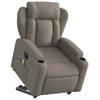Electric Recliner Chair with Lift Function Taupe Fabric