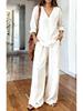 2026 Spring European & American Women's Fashion Casual Two-Piece Set: Top & Wide-Leg Pants.