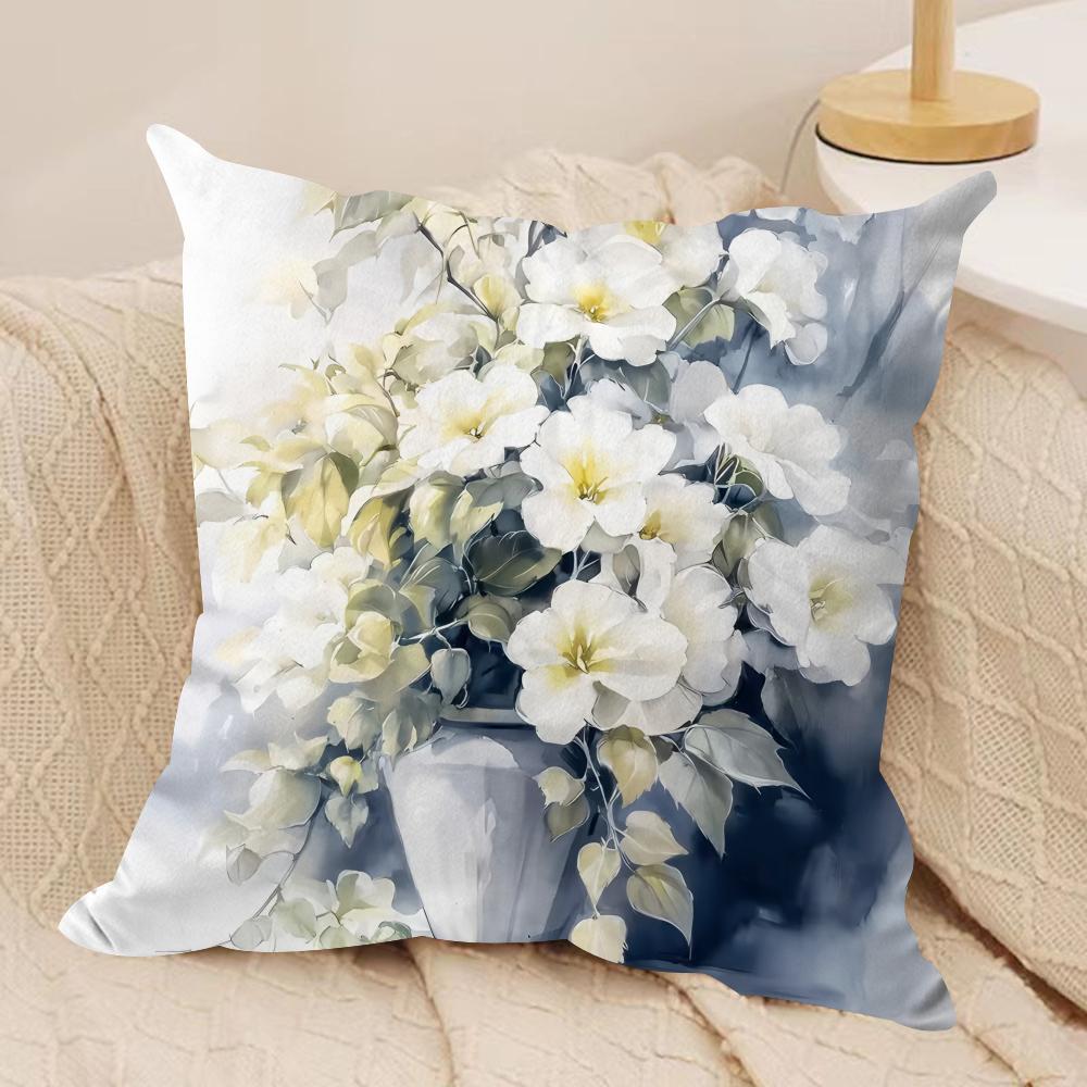 Wild Flower Cushion Cover Soft Plush Fabric DoubleSided Printed Cushion Covers for All Seasons Modern HomeDecor Gift