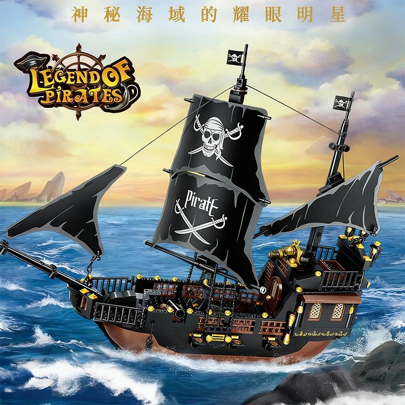 Giant Pirate Ship Building Blocks Medieval Style Ghost Ship Model Bricks Kids DIY Assembly Toy Christmas Birthday Gift