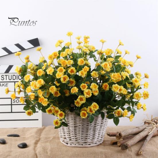 Artificial Flower 1 Bunch Realistic Looking Easy Care Faux Silk Fake Cloth Simulation Chinese Rose DIY Vase Arrange Flowers Home Decor Bouquet