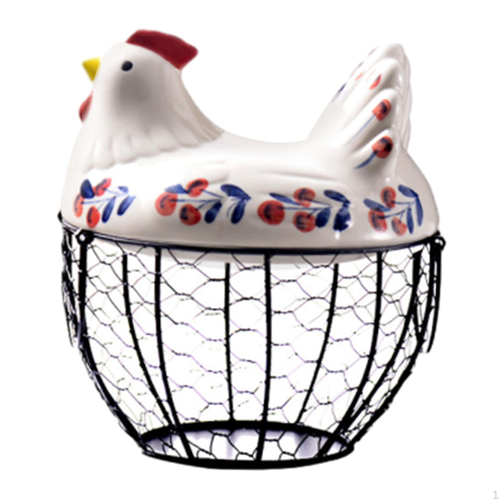 

Корзина для куриных яиц, черная металлическая сетка, держатель для контейнера для хранения проволоки Childlike