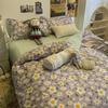Simple College Style Four-piece Bedding Set Double Bed Quilt Cover Four-piece Pillowcase