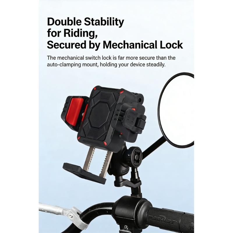 Shockproof Bike Phone Mount Support Rack For Ebikes And Motorcycles Handlebar Navigation For Smartphones Up To 90mm Wide
