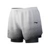 Li Ning Comfortable Professional Square Swim Trunks For Hot Springs And Beach Men swimwear White Gray LNKW062-1
