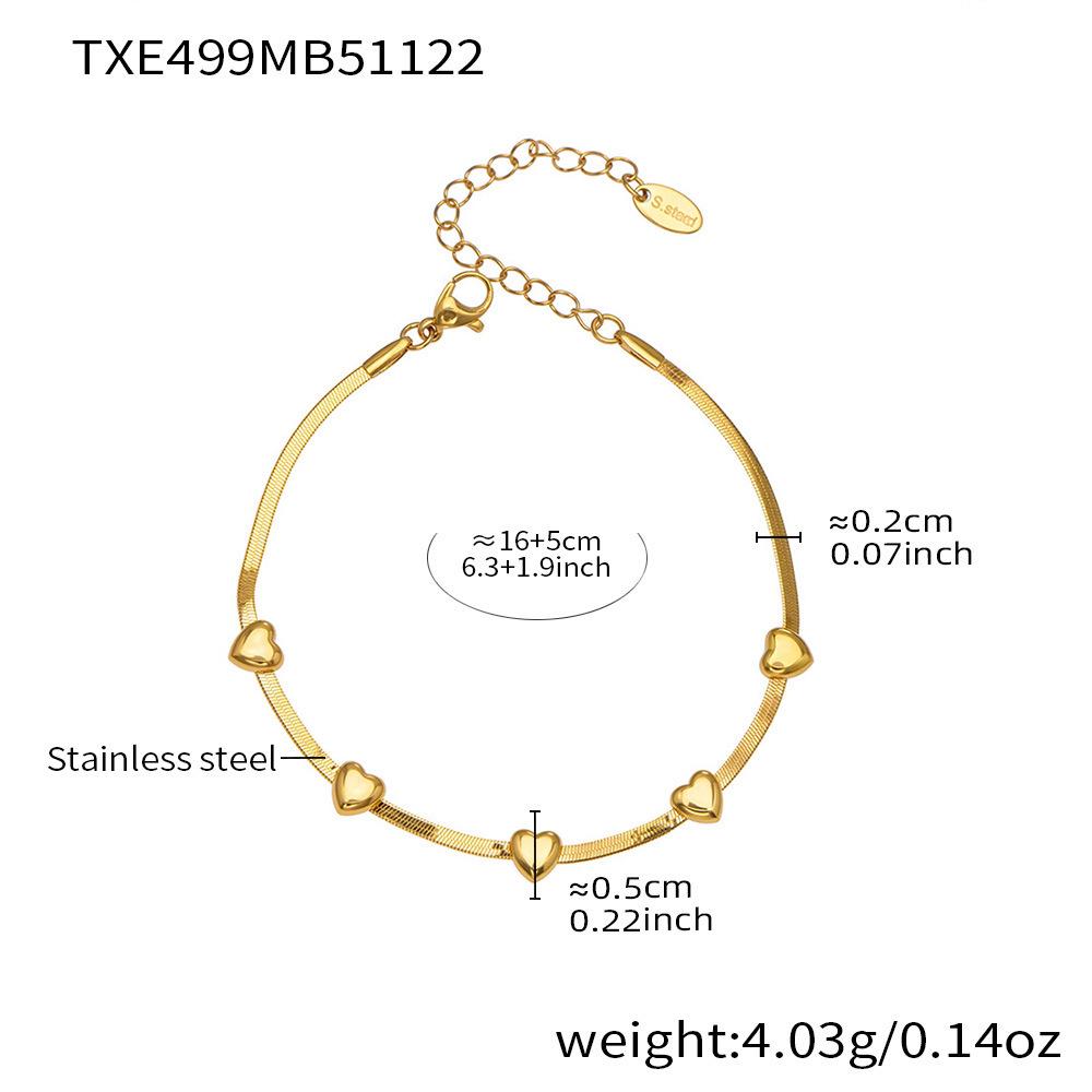 18K Gold-Plated Heart Zircon Bow Pendant Necklace & Bracelet Jewelry Set