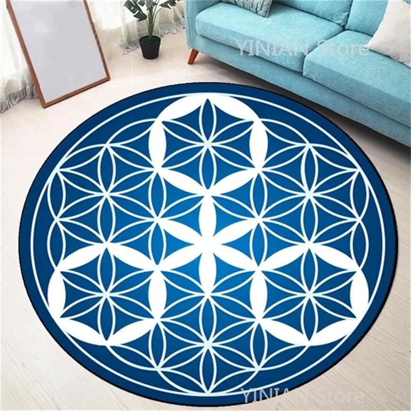 Geometry Round Carpet Cushion Living Room Bedroom Floor Mat Doormat Sofa Computer Chair Area Rug Dropshipping Wholesale