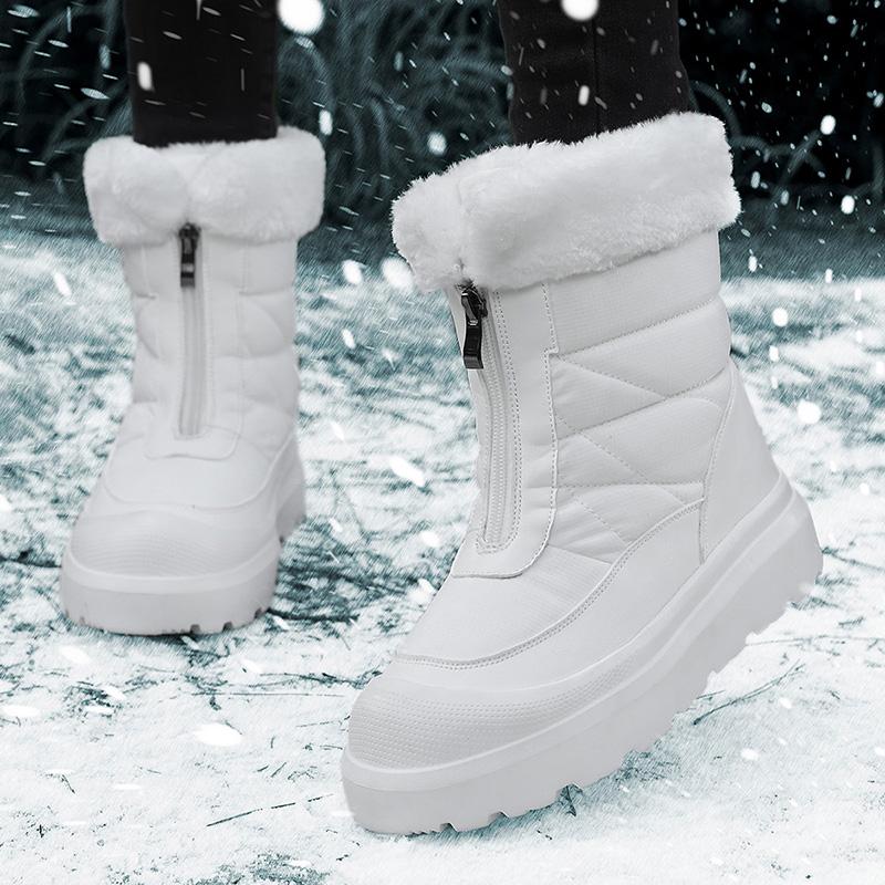 2026 New Style Casual Women's Boots Plus Size Cotton Shoes Fleece-Lined And Thickened Warm Snow Boots