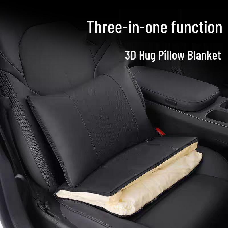 Multi-Functional Nappa Leather Lumbar Support Cushion & Air Conditioning Blanket for BMW, Mercedes-Benz, and Land Rover