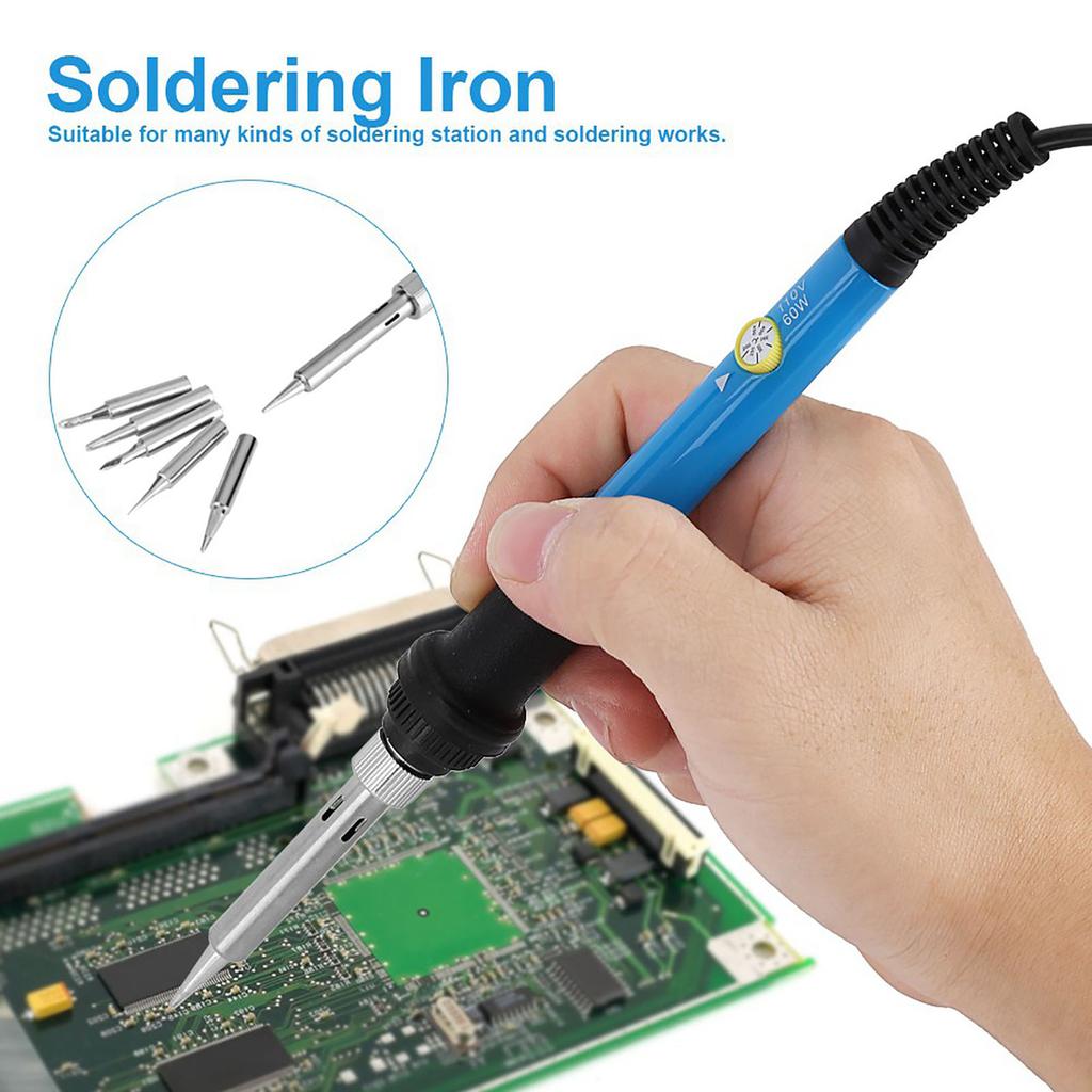60W Electric Soldering Iron Adjustable Temperature Welding Hand Tool