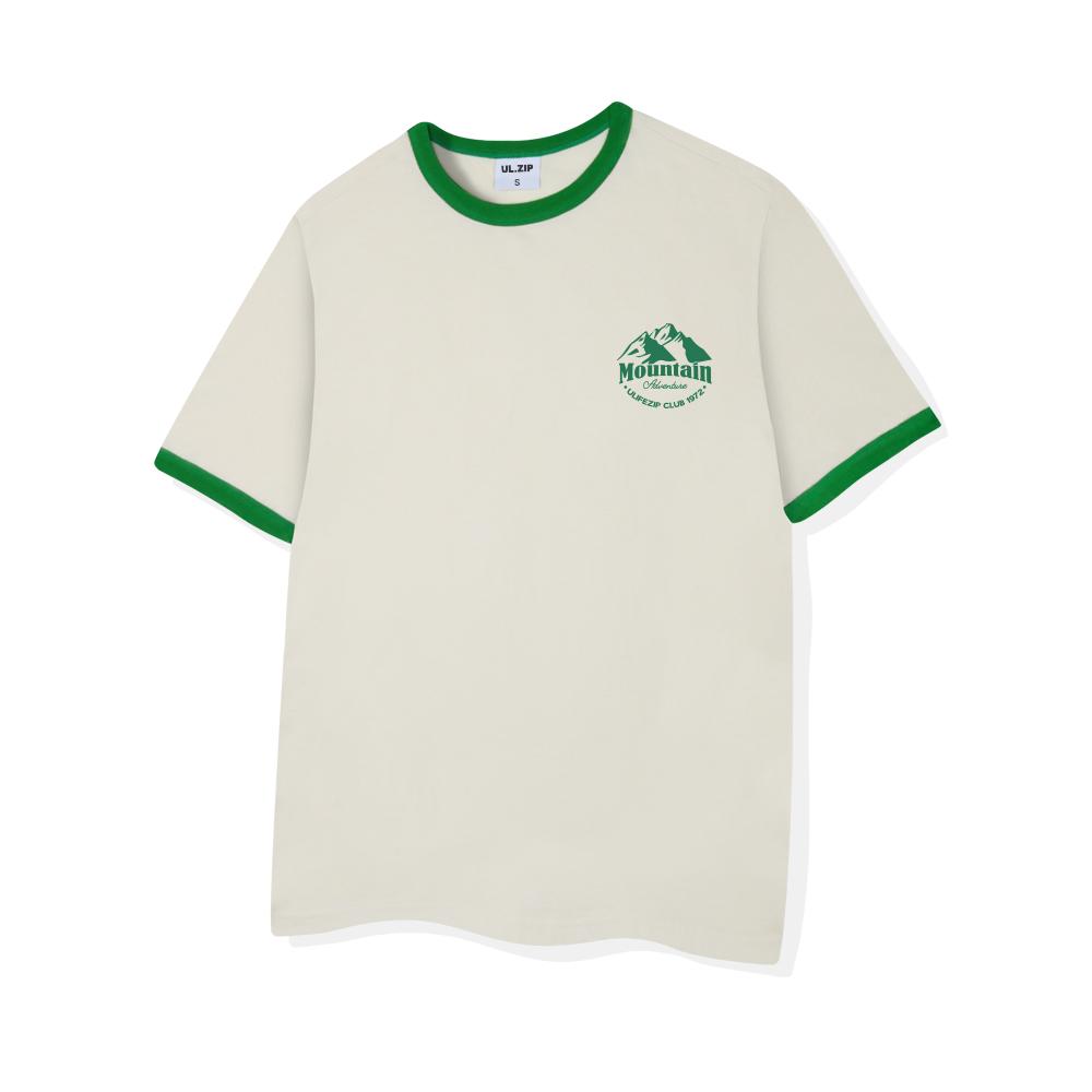 ULIFEZIP Mountain Club Oversized Ringer Short Sleeve T-Shirt 4 Colors [Ulze_3009]