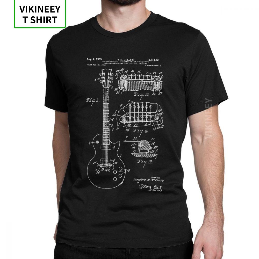 Patent Acoustic Electric Guitar Music Men T Shirt Crazy 100 Cotton Short Sleeves Tees Crew Neck TShirts Printed Tops