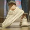 Plush Men's Chunky Skate Shoes Fleece-lined Leather Flat Working Casual Board Shoes Workwear Sneakers Low-Top Fur Skateboarding