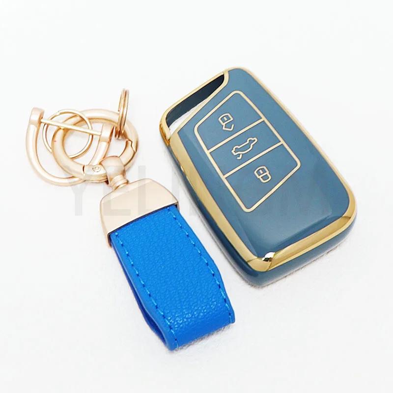 Soft Tpu 3 Button Car Key Cover Case For Vw Volkswagen Passat B8 Cc Arteon Magotan Gte For Skoda Fabia Superb A7 Kodiaq Keychain