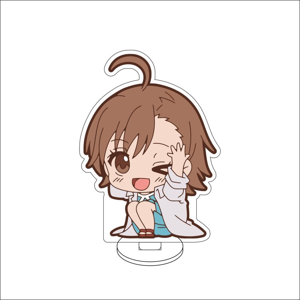 10CM Anime  A Certain Scientific Railgun Figure Stand Model Misaka Mikoto/Shirai Kuroko Cute Desk Decor Standing Sign Gifts