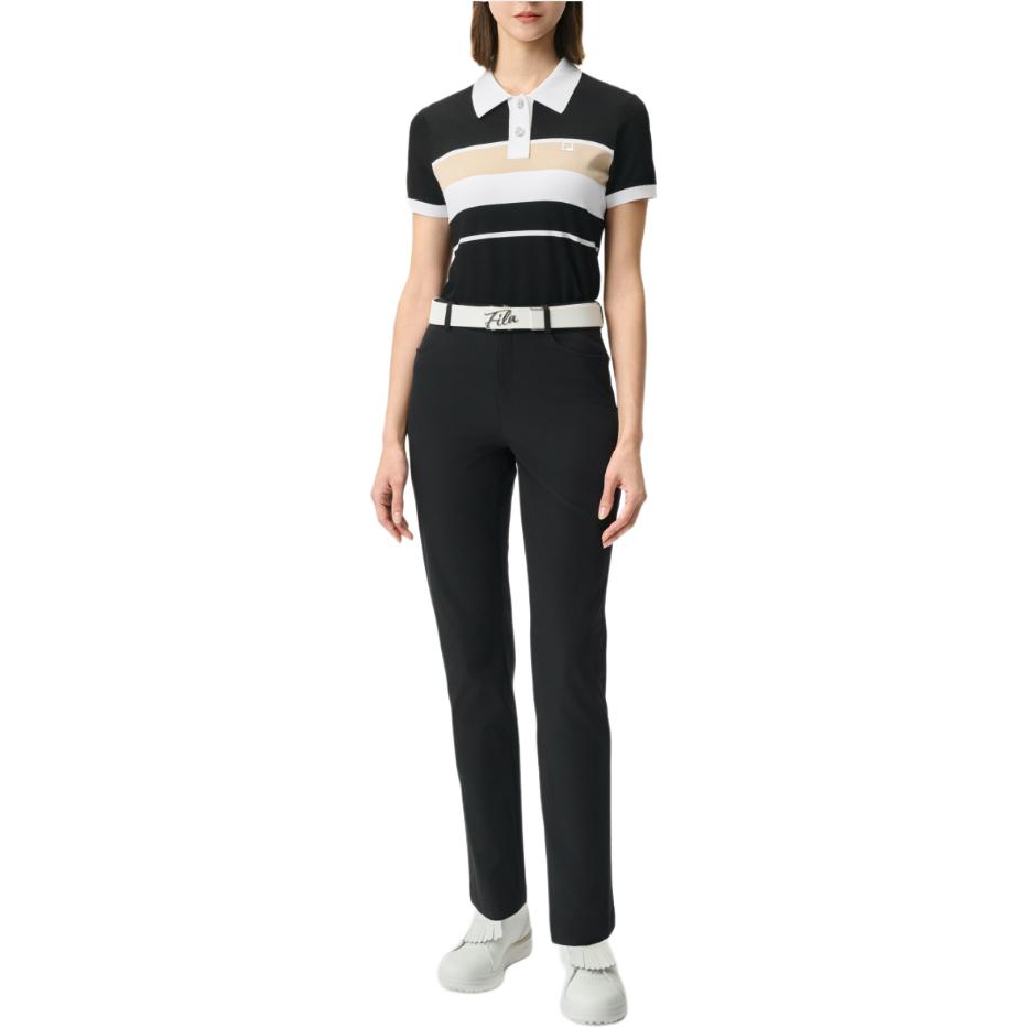 Fila Golf Series Athletics Stretchy Soft Versatile Mid-Rise Casual Pants Women Bottoms Deep-Black A11W525802F-BK