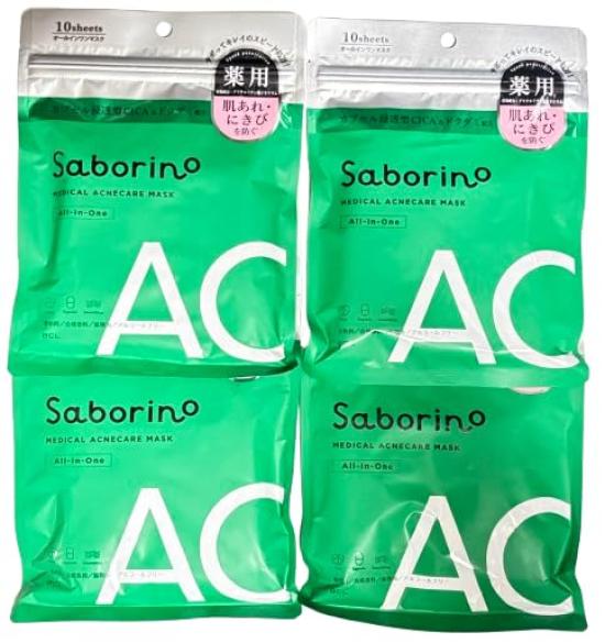 

Набор из 4 Saborino Лечебная маска Hitto AC для лица 10 масок [Оптовая покупка] Маски,