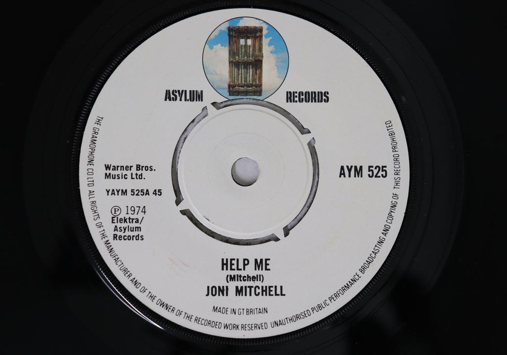 7inch Record JONI MITCHELL Help Me Just Like This Train AYM525 ASYLUM 1974 UK Rock Used