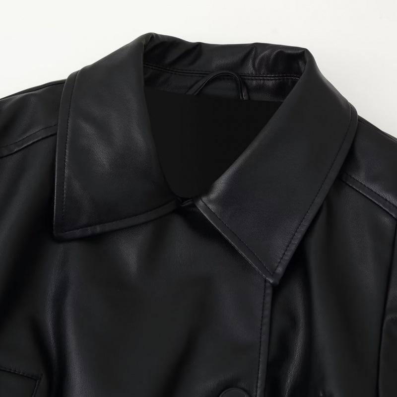 Stile europeo e americano, nuovi abiti da donna, alla moda, versatili, commercio estero transfrontaliero all'ingrosso impermeabile in finta pelle