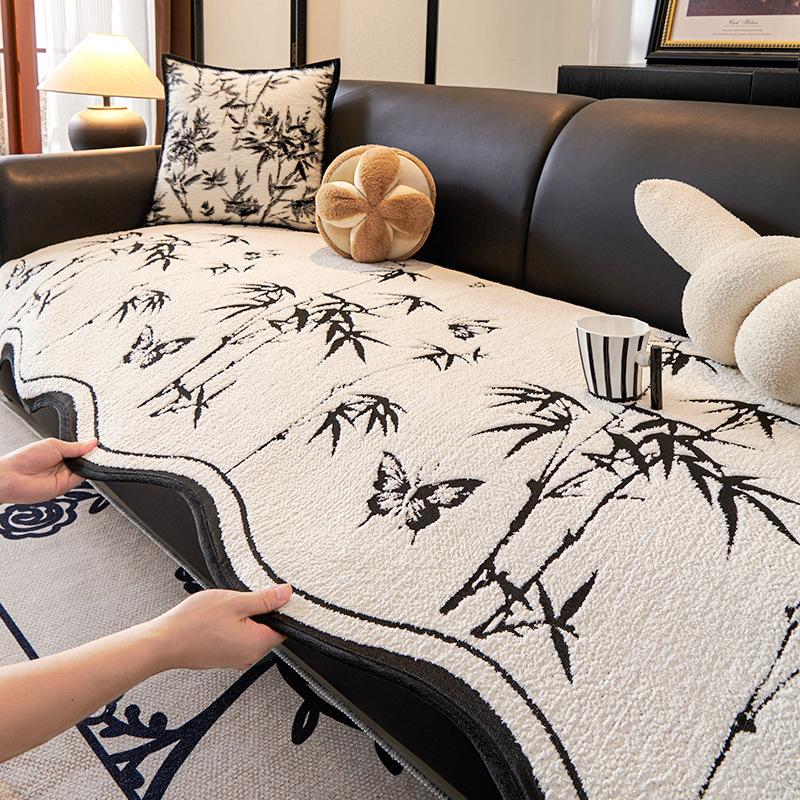 

Irregular Sofa Cushion Universal In All Seasons New Sofa Cover New Chinese Non-Slip Cover High-End Seat Cushion 90*70cm