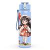 1PC Girl With Colorful Party Balloons Pattern 750ml Color Plastic Sports Water Bottle Leakproof Flip Straw Lid Suitable for Sports Office Home Use
