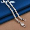 Charm 925 sterling copper Accessories Men 4MM 40-60cm 2PCS Rope Chain Necklace Bracelet Women Fashion Wedding Gift Zircon