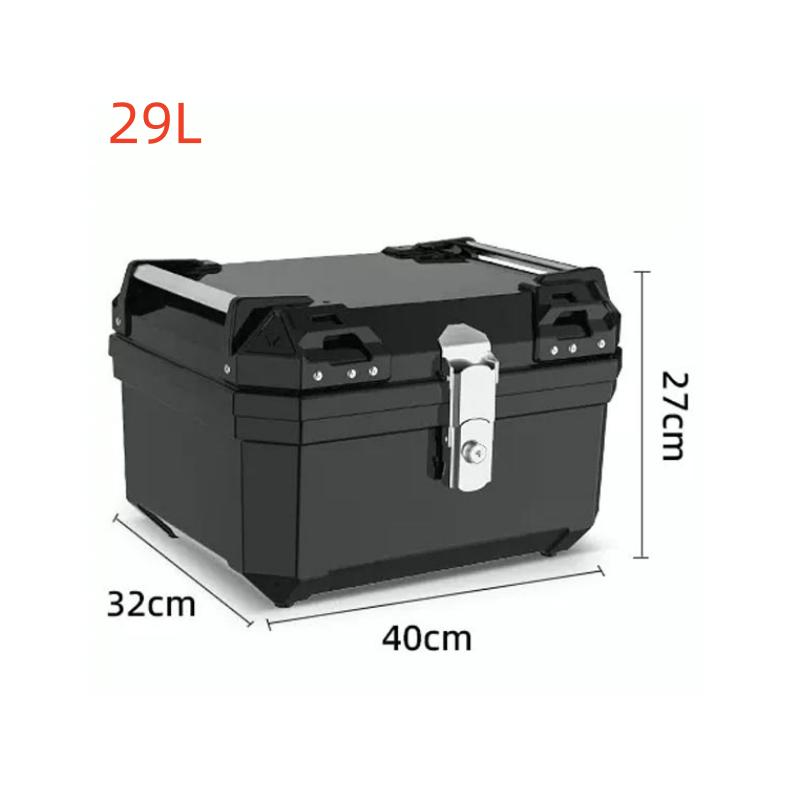 Motorcycle Tail Box Top Case Lockable Helmet Luggage Storage Rear Tour Box With Reflective Design Waterproof Storage Carrier