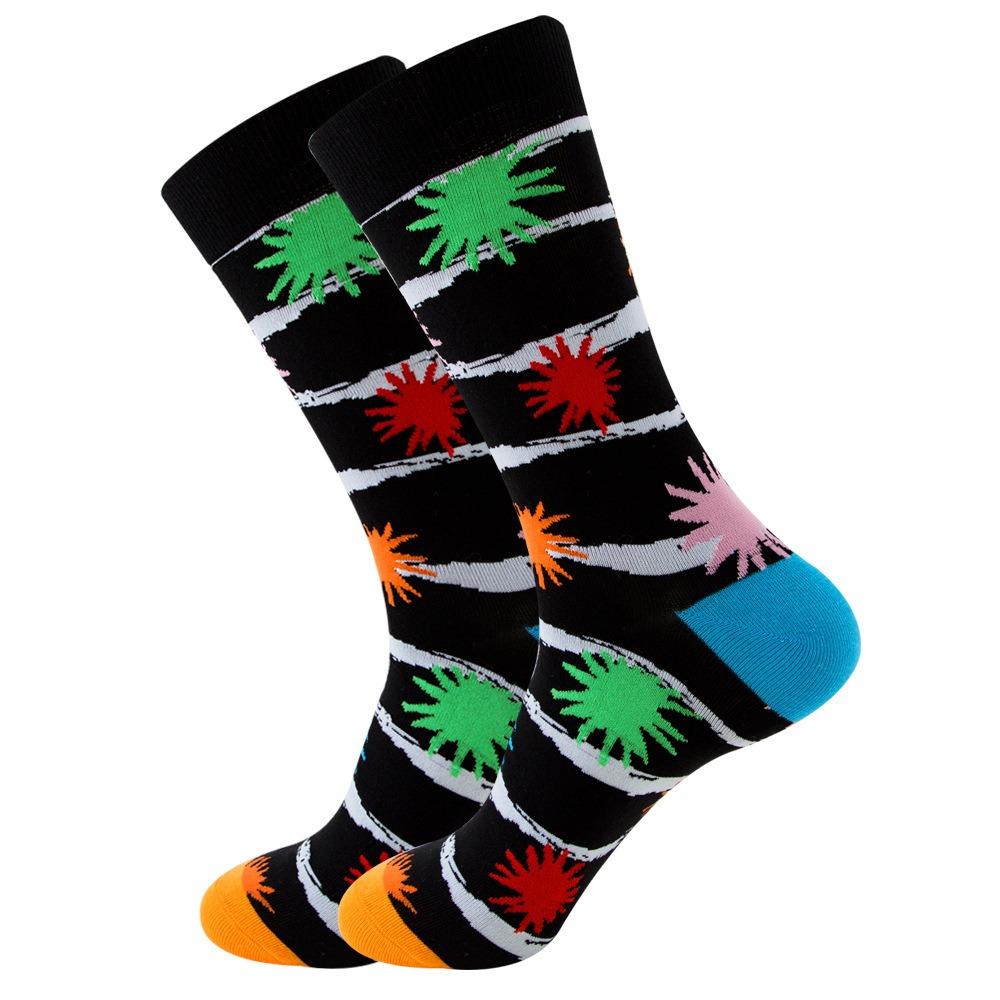Striped multicolor street skateboarding funny socks for men and women