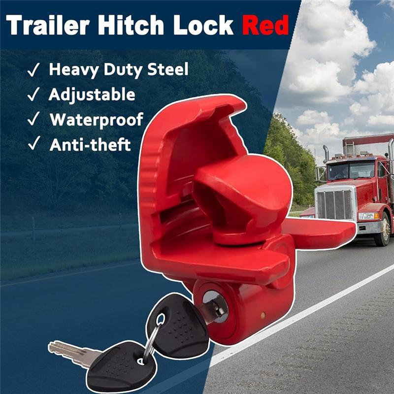 Trailer Hitch Locks With Keys Universal Size Fits 1-7/8 2-5/16 2 Inch Ball Hitch Lock Coupler Adjustable Tongue Lock-A99D