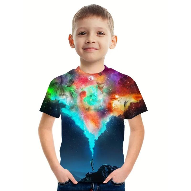 Flame Fashion T Shirt For Boys Top Tee Flame Kids Boys Clothes 3d Print Tee Shirt Short Sleeve Children's Clothing
