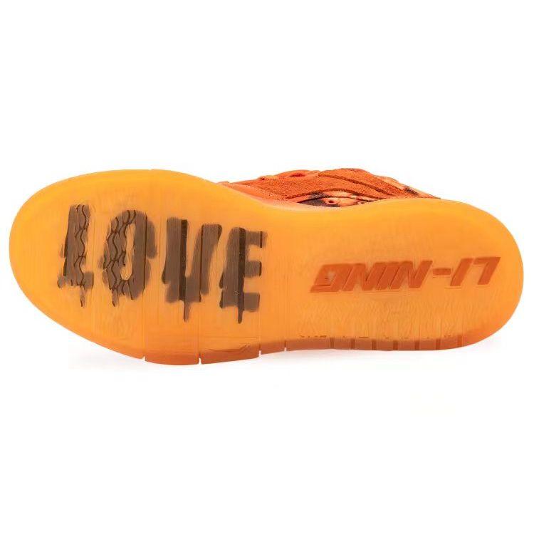 Li Ning Burnin X  Wei Wu Low Top Skate Shoes Women Sneakers Orange AECR124-1