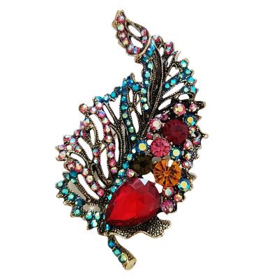 [R8512] - Multicolored 'Sissi' Designer Brooch (sheet) - 75x40mm