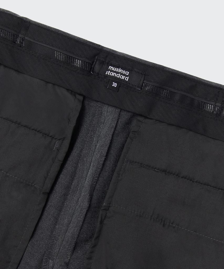 MUSINSA STANDARD Super Wide Hidden Banding Slacks [Medium Gray]