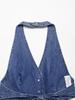 2025 Spring Women's European & American Style Fashion Denim Backless Top