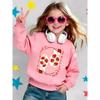 European sizes Cute Strawberry Print Pattern Kids'  Lightweight Crew Neck Sweatshirt, Comfortable Outdoor Wear Choice for Children Aged 0-3 Years