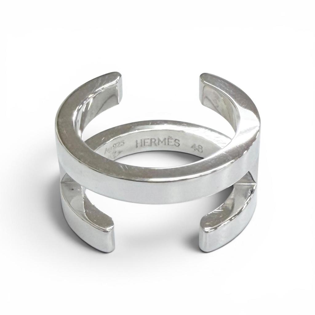 Excellent HERMES Ring Ring H Symbol Ring, Finger Ring, Accessory Silver AG925 48 Used
