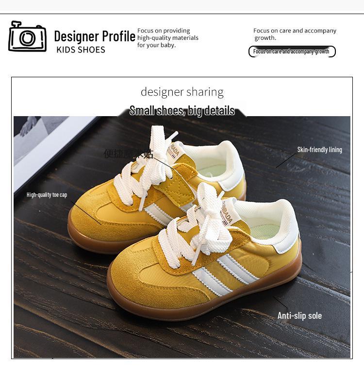 Children's Candy-Colored Retro Suede Skate Shoes - Spring/Autumn 2025