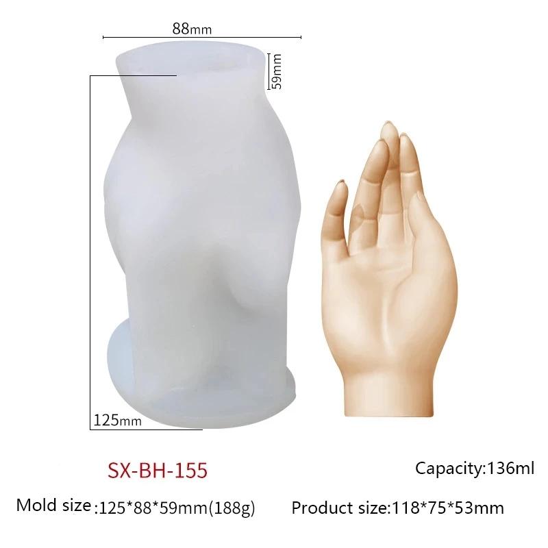 Silicone Candle Mold Creative Gesture Aromatherapy Candle Making Supplies Wax Mould Plaster Chocolate Soap Molds Home Decoration