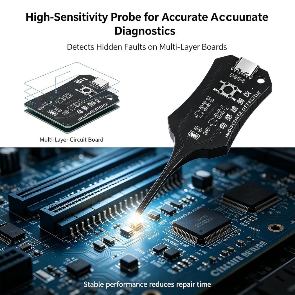 Type-C Inductor Tester, Electronic Circuit Board Inductance Detector, High-Sensitivity Electromagnetic Induction Rapid Fault Detection Tool