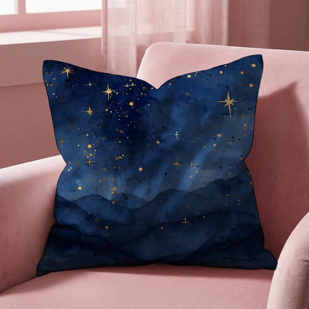 The Starry Sky Cushion Cover MultiScene Pillow Cover for Home Car Reversible Soft Durable for Daily Use