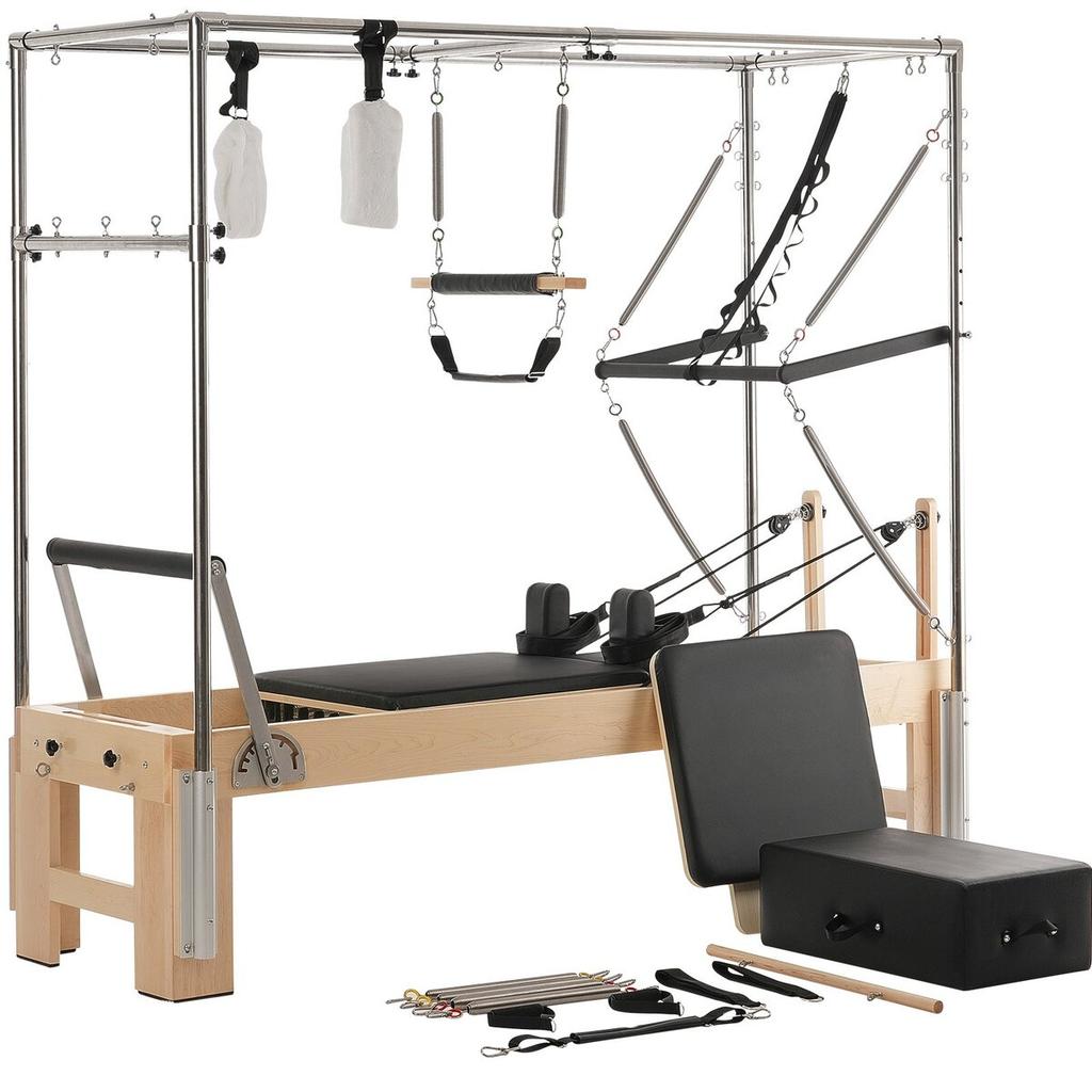 Pilates Reformer Macchina Pilates in Legno Attrezzatura per Allenamento Palestra di Casa