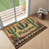 A Non-Slip Mat Featuring a Desert Cactus Design, Machine Washable, Suitable for Bathrooms, Kitchens