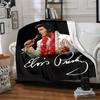 Coperta in Flanella con Stampa Ritratto Firma di Famoso Cantante Rock Morbida Coperta in Peluche per Divano Letto Arredamento Casa