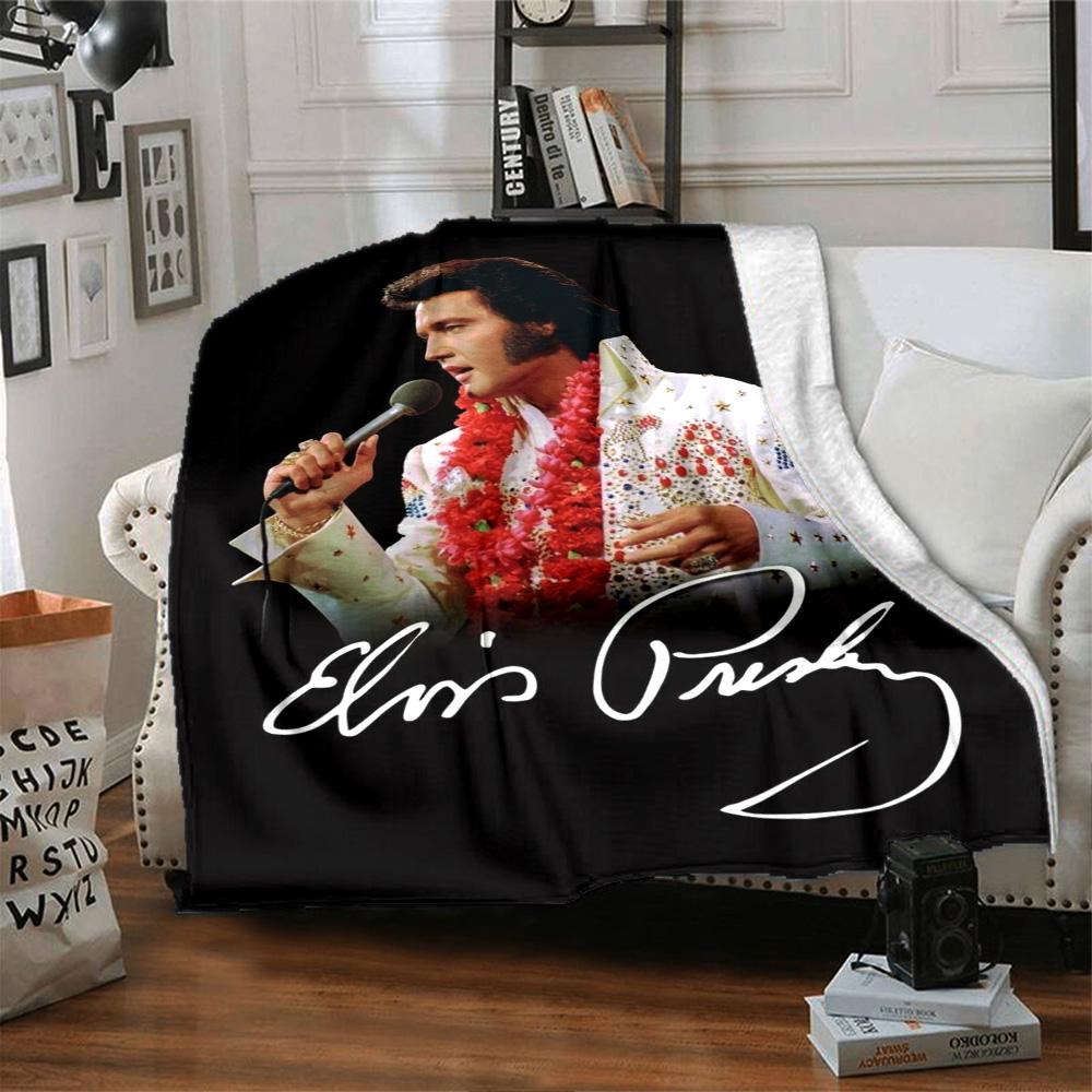 Coperta in Flanella con Stampa Ritratto Firma di Famoso Cantante Rock Morbida Coperta in Peluche per Divano Letto Arredamento Casa