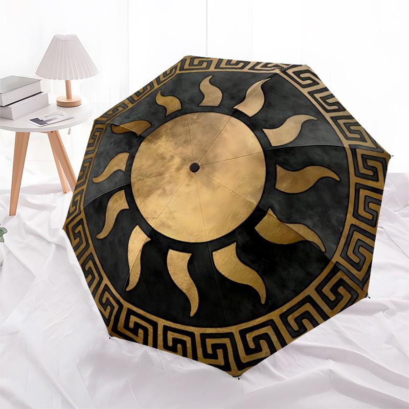 1pc Sun Symbol Automatic Umbrella | Portable Foldable 8-Rib Manual Open, Cute Birthday & Holiday Gift for Outdoor Yy260107087