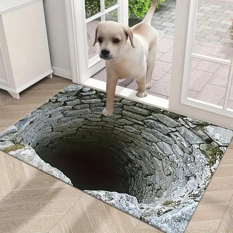 60*90CM Optická iluze Rohožka ke dveřím ,2D Plochá Vítejte Rohožka Vhodná pro Vnitřní i Venkovní Použití, Ideální pro Vchodové Dveře, Vstupní Prostory, Ložnici