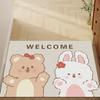 Cute Cat Household Door Floor Mat Leather Floor Mat Entry Door Porch Non-Slip And Wear-Resistant Foot Mat Girl Heart Floor Mat