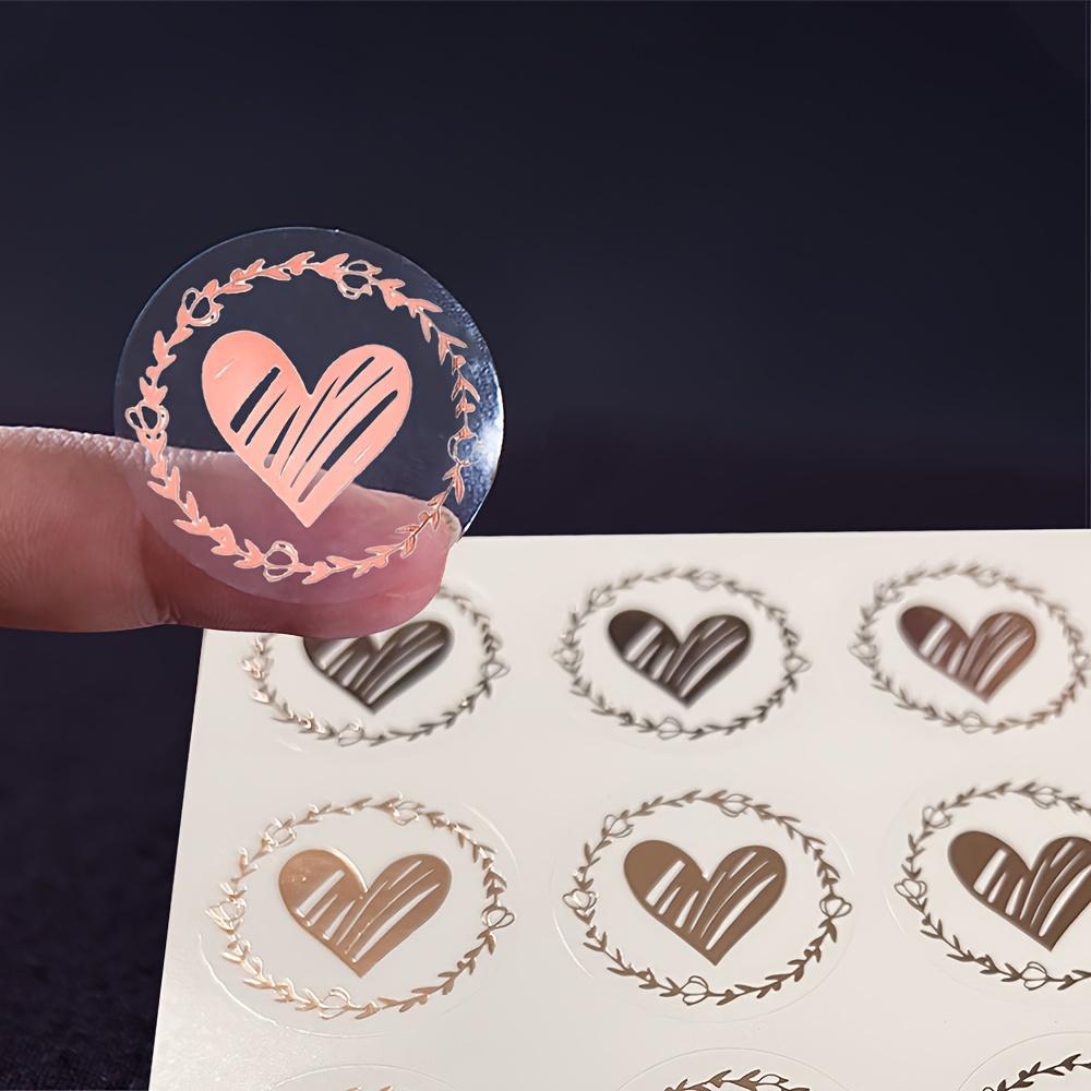 20Pcs/Sheet Heart Adhesive Packaging Label, Wedding Invitations Heart-shaped Envelope Seal Stickers, Gift Bag Packaging Box Sealing Stickers